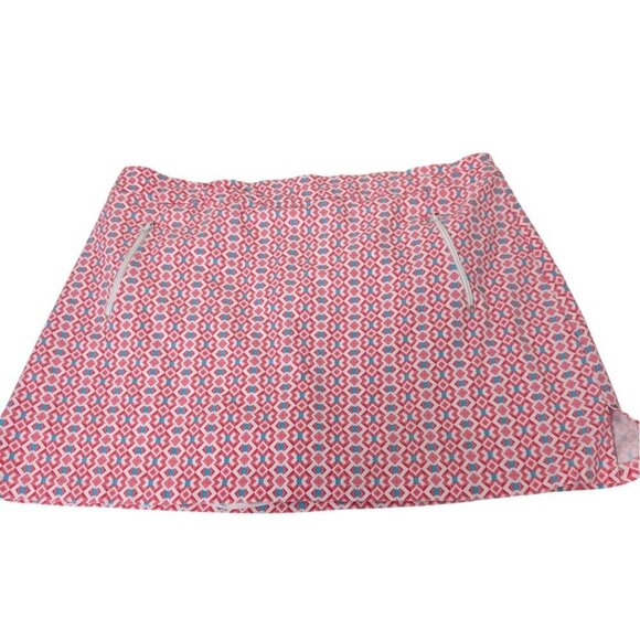 Ruby Rd Geometric Patterned Skort Womens Size 22W Pink Pockets Stretch Pull On - Picture 1 of 9